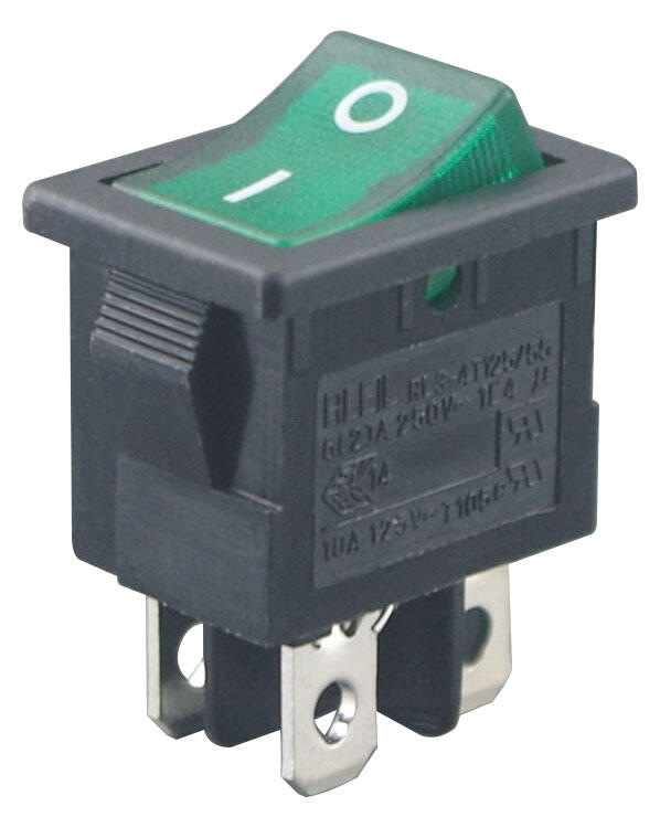 5 PEZZI NERO Pulsante SPST On/off Interruttore A Bilanciere Rotondo AC - Foto 3